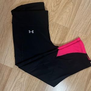 Under Armour Pink & Black Capri Leggings